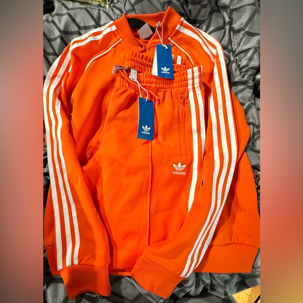 New Orange Adidas tracksuite